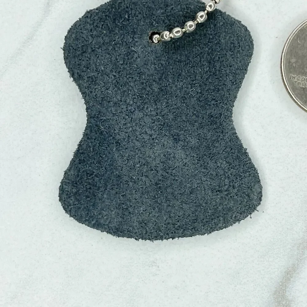 Black Genuine Leather Ball Chain Keychain Keyring